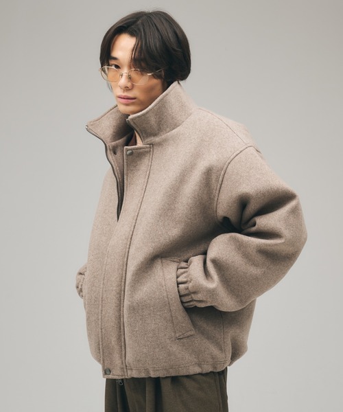 Adoon plain ブルゾン アウター STAND NECK SHAGGY BLOUSON / スタンド 