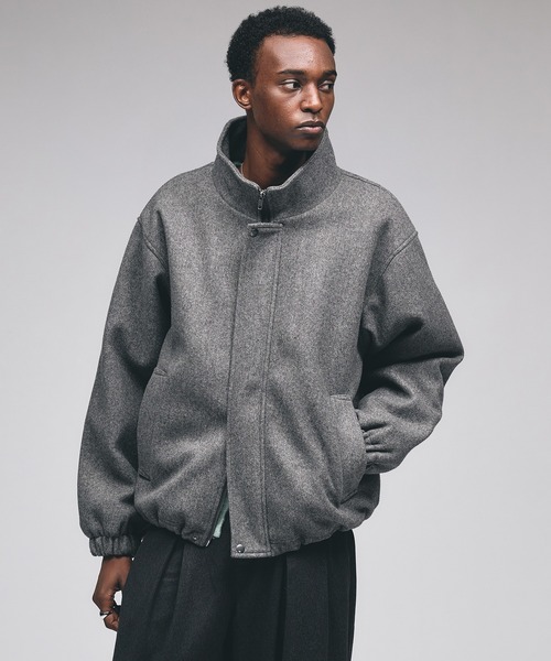 Adoon plain ブルゾン アウター STAND NECK SHAGGY BLOUSON / スタンド 