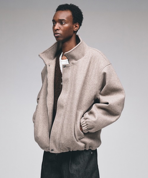 Adoon plain ブルゾン アウター STAND NECK SHAGGY BLOUSON / スタンド