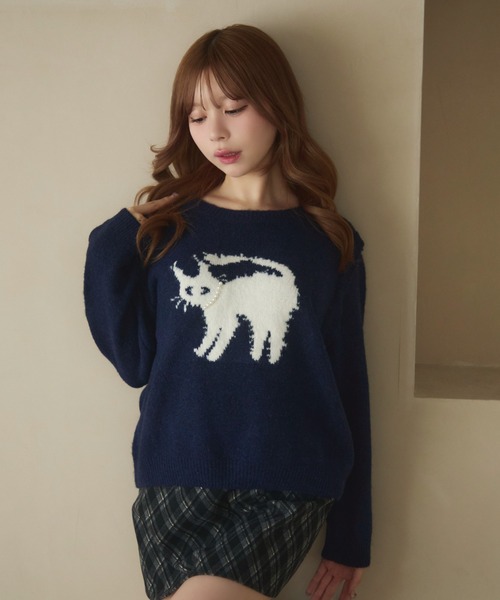 TITTY＆CO.（ティティーアンドコー） ニット セーター ネコデザイン