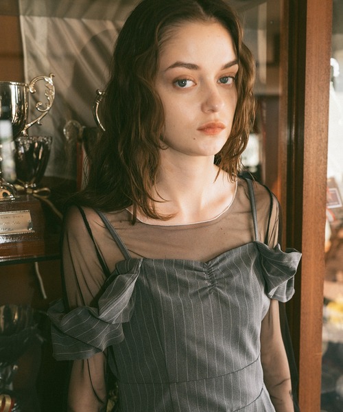 極美品　クリスタセヤ　ストライプ　ワンピース　ドレス 極美品 クリスタセヤ ストライプ ワンピース ドレス CristaSeya