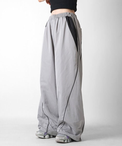 Confirm（コンファーム） パンツ Y2K 切替パイピングサイドライン 裾