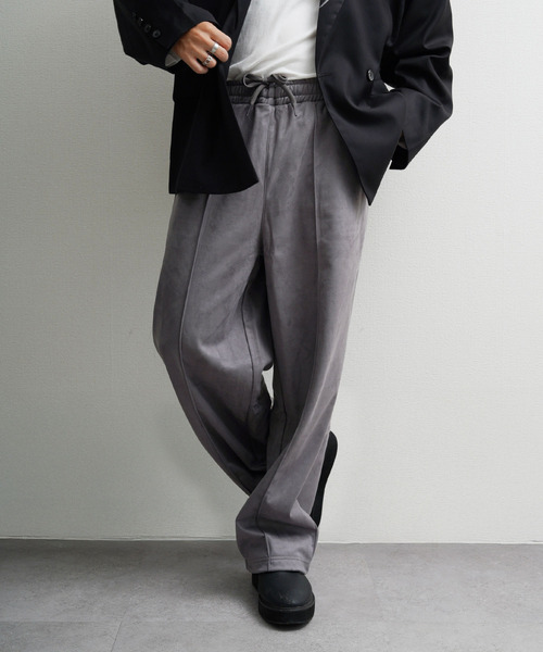 sweats グレー　ワイドスラックス Nilway（ニルウェイ） スウェットパンツ ジャージ 裏起毛カット