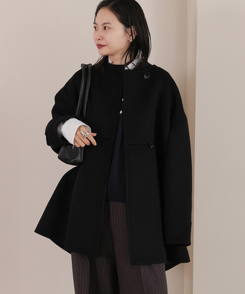 JOURNAL STANDARD ノーカラーコート Oriens Wool JOURNAL STANDARD ノーカラーコート コート スーパー140ビーバー