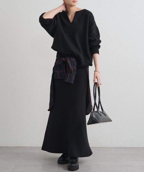 ニット セーター 「@_shirabe.s_コラボ」スウェットライクスキッパーニット レディース | Loungedress | 21
