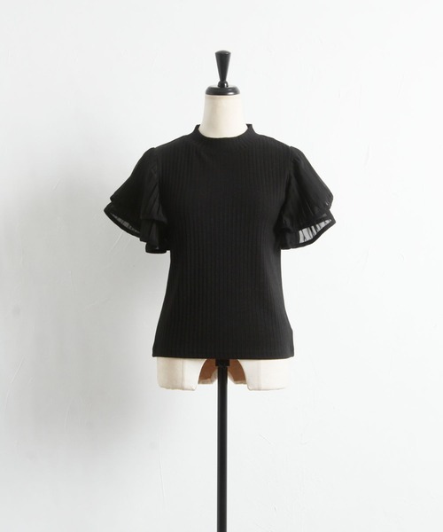 「tocco closet」 半袖カットソー M ブラック レディース_画像2