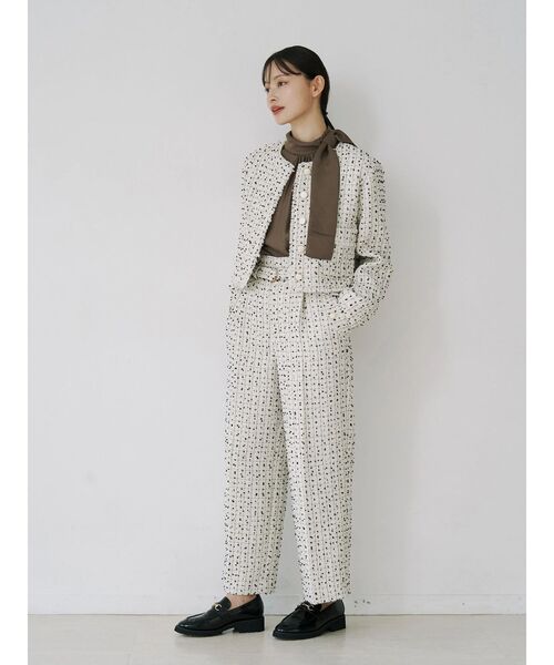 TONAL（トーナル） ジャケット ノーカラージャケット ツイードクルー