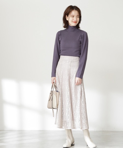 「N.（N. Natural Beauty Basic）」 タートルネックニット MEDIUM ライトグリーン レディース_画像4