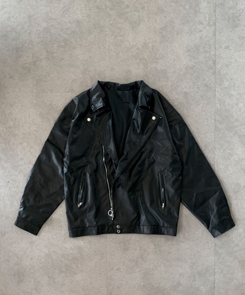 link lot 革ジャン ライダース PU オーバーサイズ ダブル ライダース