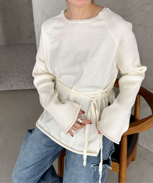 「feepur」 長袖ニット MEDIUM グレー レディース_画像7