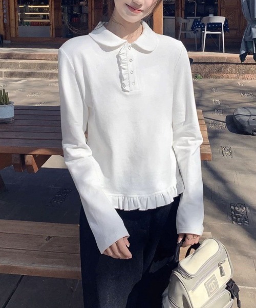 ViViDAY ポロシャツ ポロ ギャザーポロシャツ レディース : ZOZOTOWN