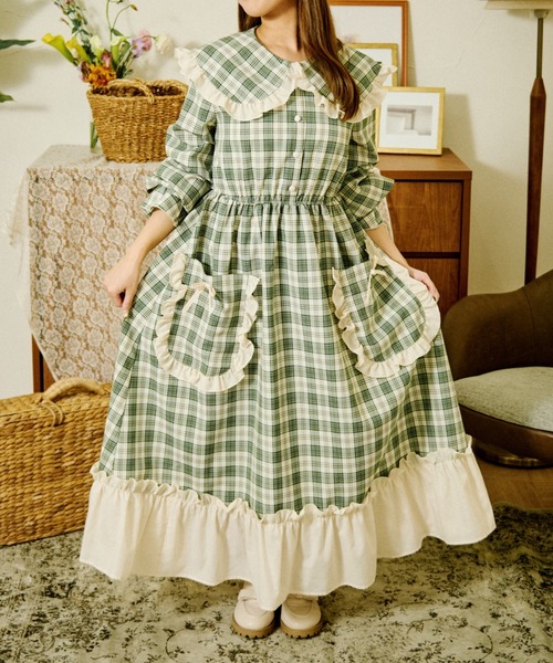 「kutir」 長袖ワンピース SMALL ベージュ レディース_画像7