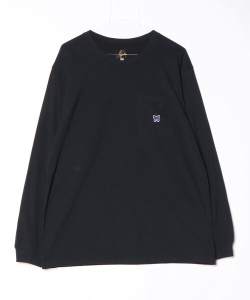 Needles ブラック 長袖シャツ M Needles（ニードルス） ワンポイント長袖Tシャツ M ブラック メンズ