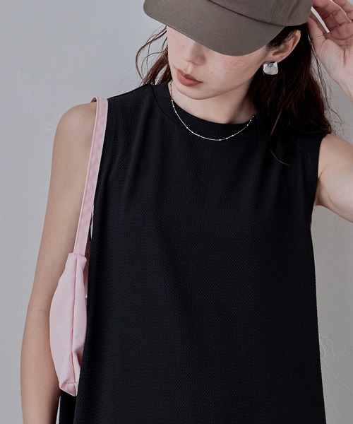 「etoll.」 ノースリーブワンピース M～Ｌ チャコール レディース_画像6