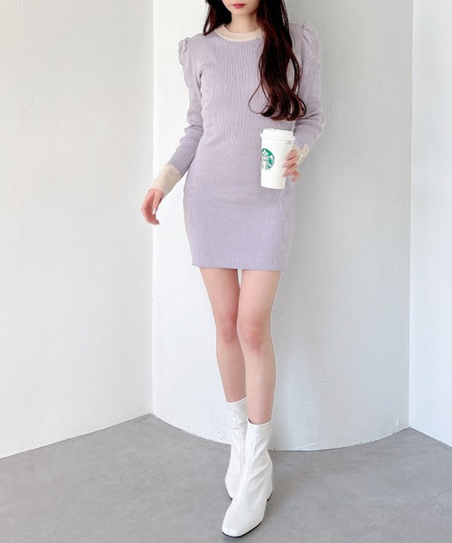 「MIIA」 ニットワンピース - ピンク レディース_画像8