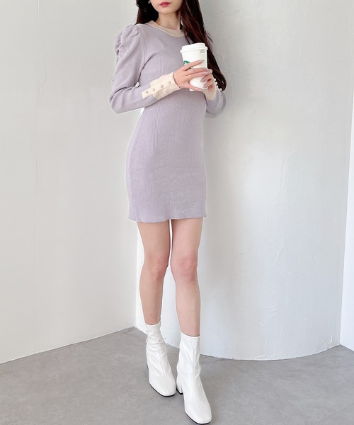 「MIIA」 ニットワンピース - ピンク レディース_画像9