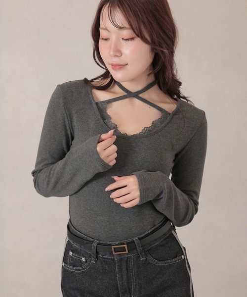 Lace Ladies（レースレディース） tシャツ ホルターネック レース 裏