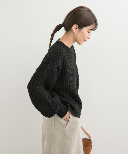 「URBAN RESEARCH DOORS」 長袖ニット MEDIUM ブラック レディース_画像4