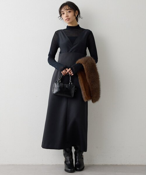 Whim Gazette（ウィム ガゼット） ワンピース ダブルサテンワンピース