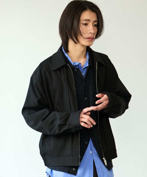 SINSS ブルゾン アウター Stripe short blouson / ストライプショート