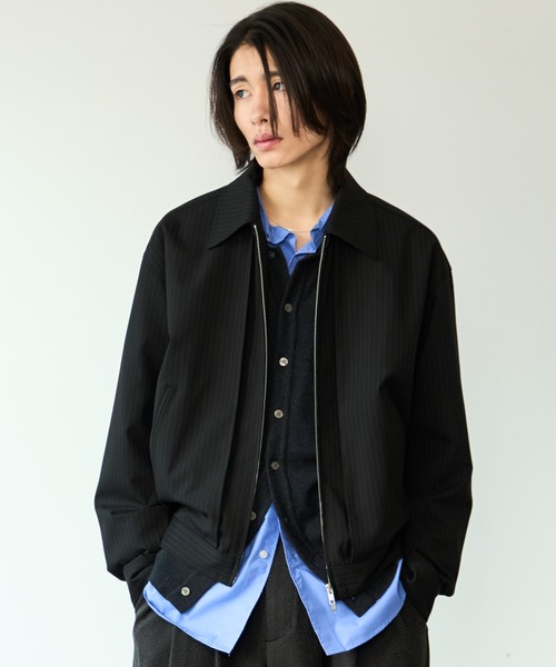 SINSS ブルゾン アウター Stripe short blouson / ストライプショート