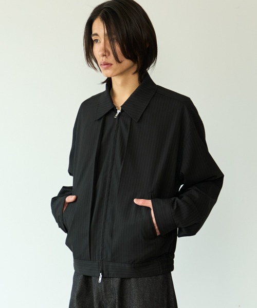 SINSS ブルゾン アウター Stripe short blouson / ストライプショート