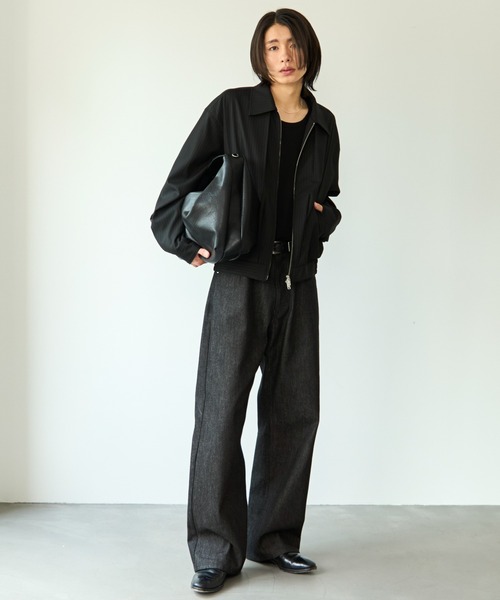 SINSS ブルゾン アウター Stripe short blouson / ストライプショート