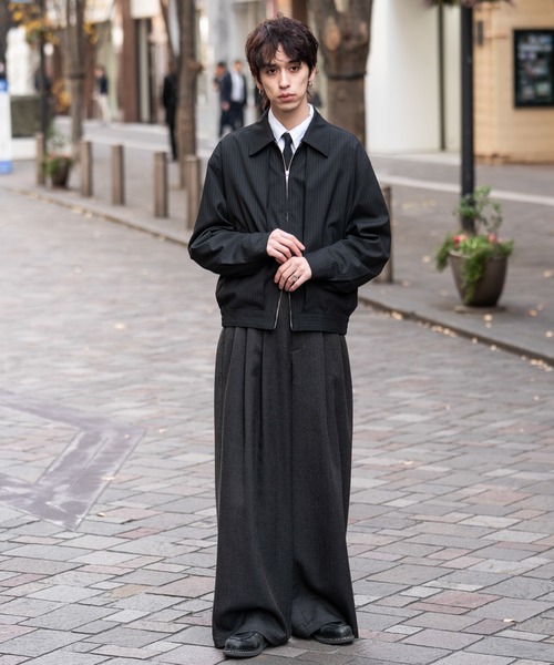 SINSS ブルゾン アウター Stripe short blouson / ストライプショート