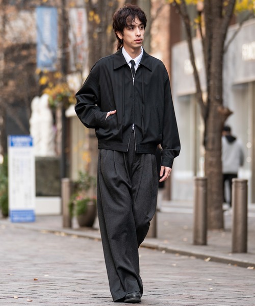 SINSS ブルゾン アウター Stripe short blouson / ストライプショート