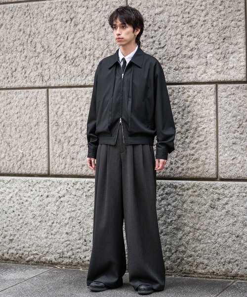 SINSS ブルゾン アウター Stripe short blouson / ストライプショート