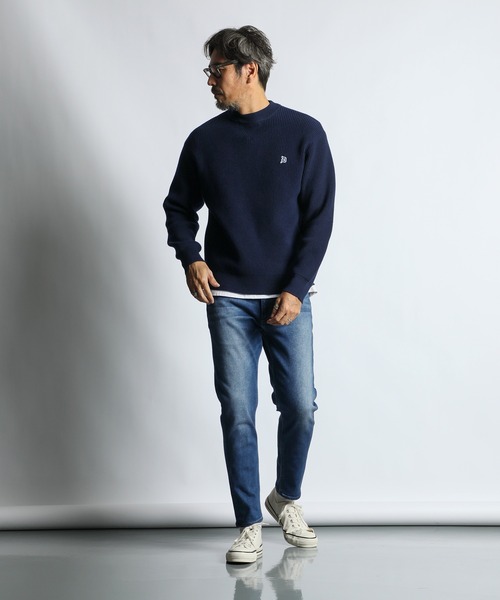 Stone  ネイビー ニットセーターS 楽天市場】STEVEN ALAN 23aw HAMILTON MOCK NECK KNIT LOOSE KNIT Size
