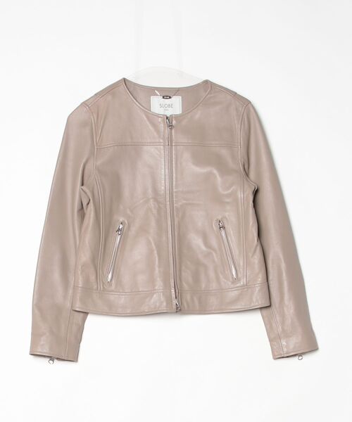 SLOBE IENA（スローブイエナ） レザージャケット 38 ベージュ