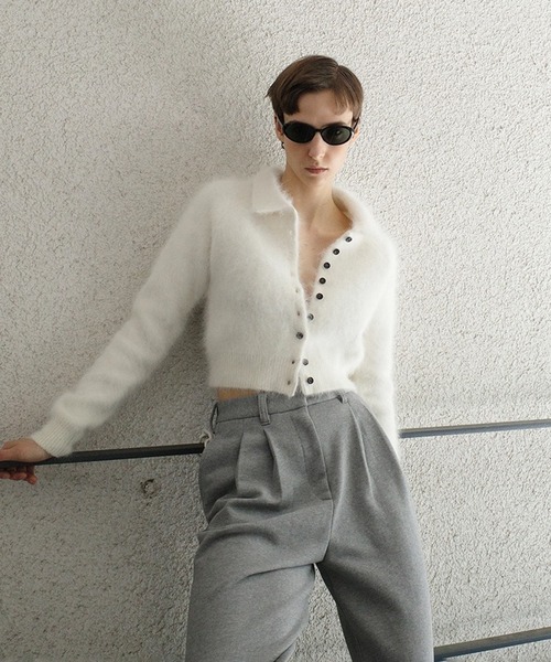 CLANE（クラネ） カーディガン ANGORA SHORT KNIT CARDIGAN レディース