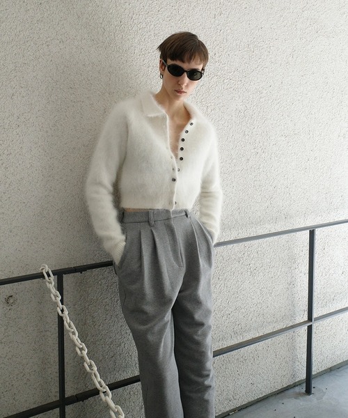 CLANE（クラネ） カーディガン ANGORA SHORT KNIT CARDIGAN レディース