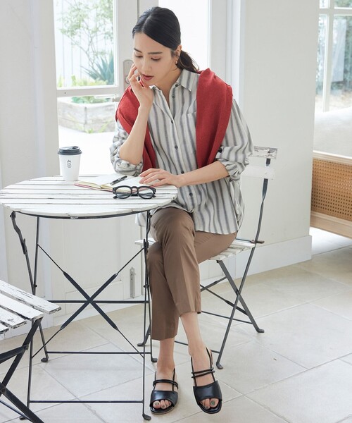 「自由区」 長袖シャツ 40 ベージュ レディース_画像4