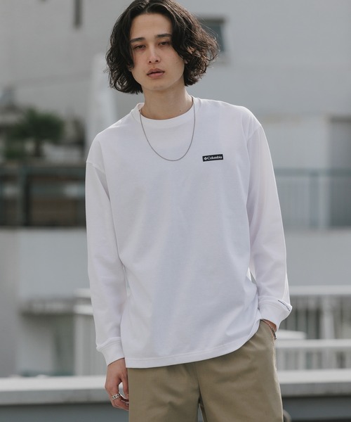 送料185円■te590■▼メンズ コロンビア 長袖Tシャツ M ホワイト/マルチ(PM0421-102)【シンオク】【クリックポスト発送】