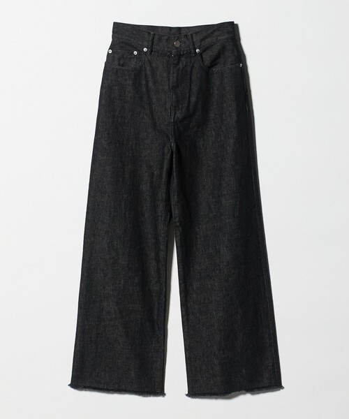 ワイドパンツ ジーンズ デニム デニムパンツ カットオフ デニムパンツ レディースの画像