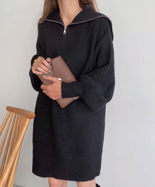 「FILLOU」 ニットワンピース FREE ブラック レディース_画像2