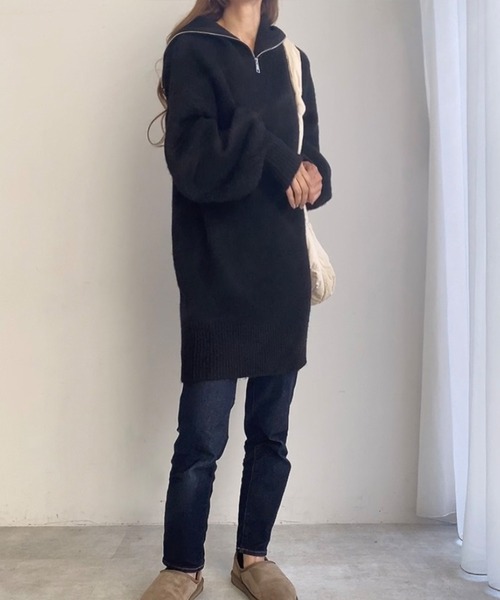 「FILLOU」 ニットワンピース FREE ブラック レディース_画像3