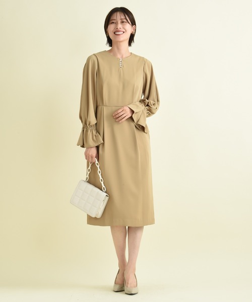 「INTERPLANET」 長袖ワンピース FREE ブラック レディース_画像2