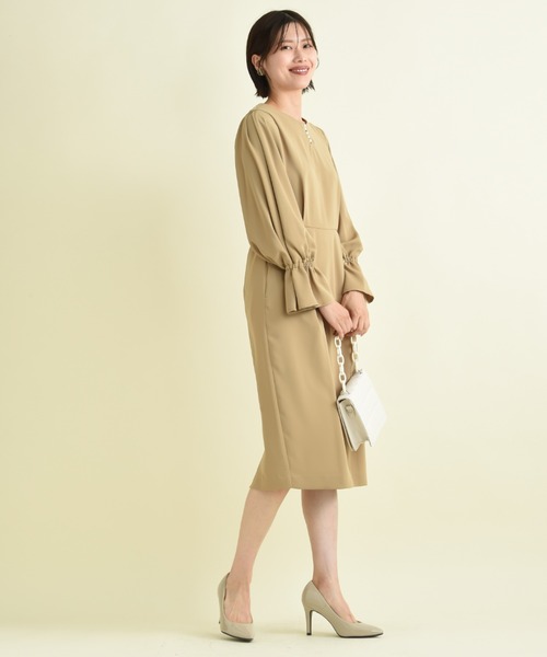 「INTERPLANET」 長袖ワンピース FREE ブラック レディース_画像3