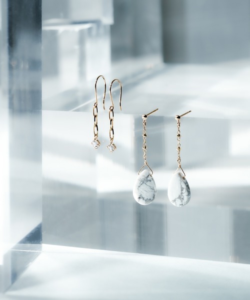 「Jewel closet by L&Co.」 ピアス（両耳用） FREE ホワイト×グレー レディース_画像2