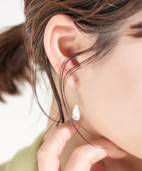 「Jewel closet by L&Co.」 ピアス（両耳用） FREE ホワイト×グレー レディース_画像5