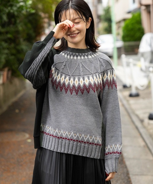 niko and…（ニコアンド） ニットカーディガン FREE グレー レディース