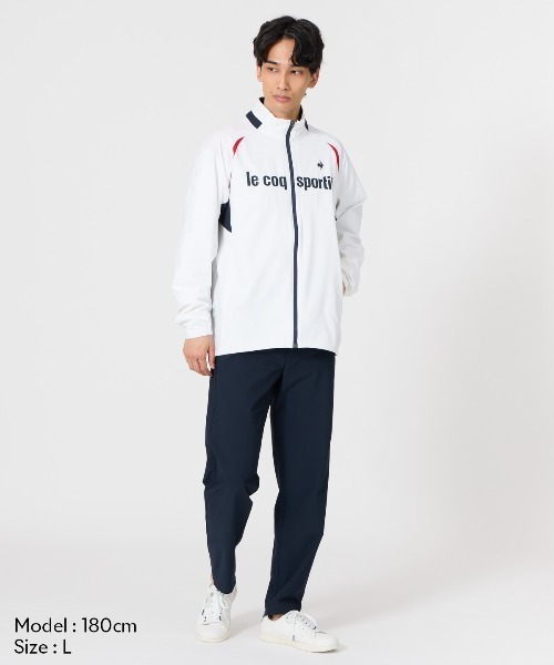  メンズジャケット Lサイズ ホワイト/ネイビー le coq sportif（ルコックスポルティフ） ナイロンジャケット 「はっ水