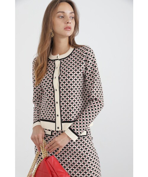 「PINKY&DIANNE」 ニットカーディガン 38 ホワイト レディース_画像3