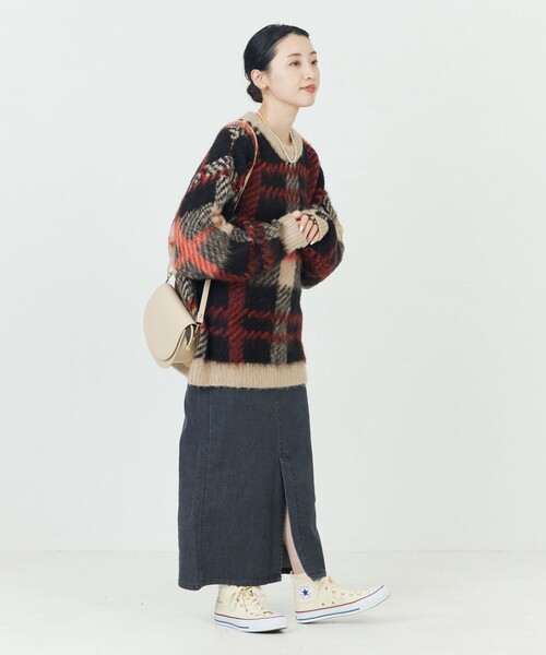 「FREAK'S STORE」 長袖ニット フリ- グリーン レディース_画像7