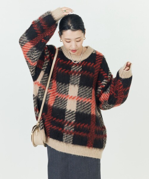 「FREAK'S STORE」 長袖ニット フリ- グリーン レディース_画像9