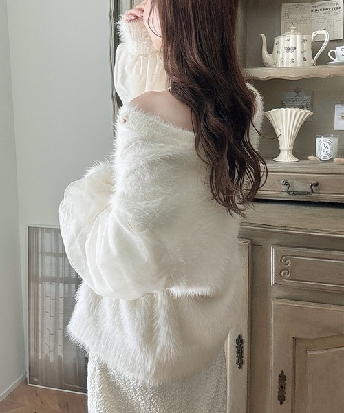 「Meiru」 ニットカーディガン MEDIUM ブラック レディース_画像7