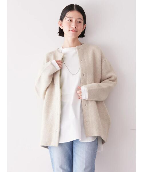 「AMERICAN HOLIC」 ニットカーディガン M グレー レディース_画像4